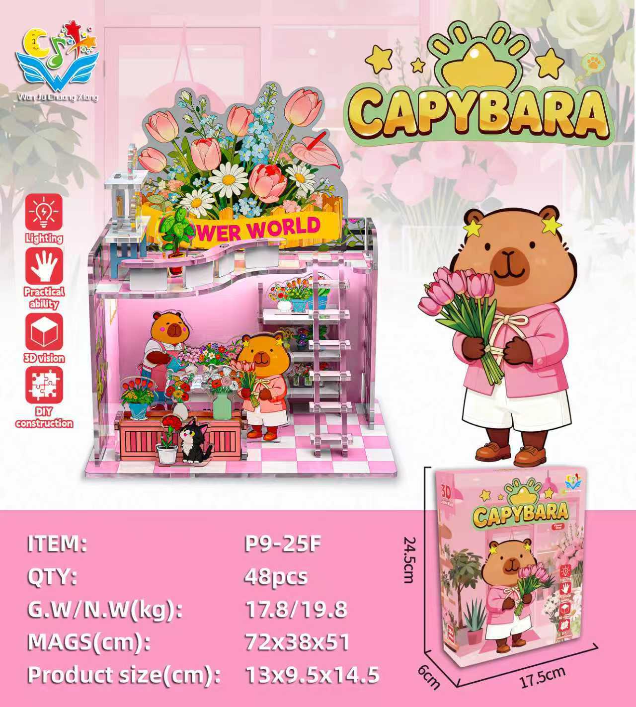 Confezione da 48 scatole per negozio di fiori Capybara p9-25f
