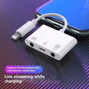 New Arrival 8pin to Dual 3.5mm Cable <strong>Adapter</strong> 3 <strong>in</strong> <strong>1</strong> Audio Microphone Headphone Charging <strong>Adapter</strong> for Iphone14/13 - Product Image 3
