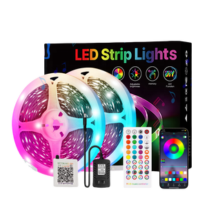 12V 24V สำหรับบลูทูธ32ft ไฟ LED RGB 5050 LED หลากสีซิงค์เพลงแถบไฟที่มีความยืดหยุ่นกับการเชื่อมต่อ IC USB ระยะไกล - Product Image 2