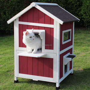 Hava geçirmez Pet House ahşap kedi barınak fırça dinlenme levrek ve yan saksı küçük hayvanlar kapalı açık kullanım için - Product Image 5