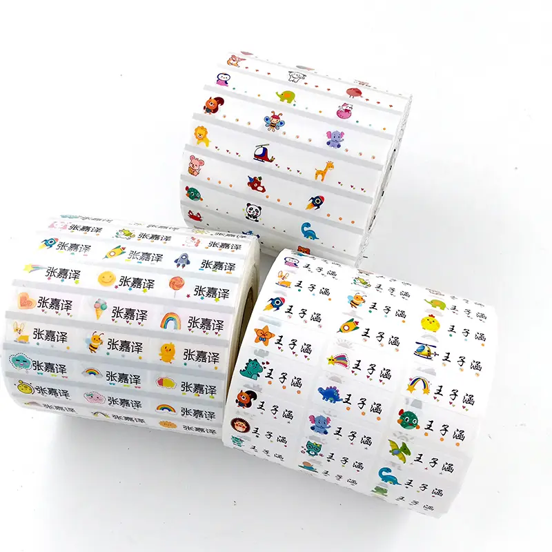 Adhesive Paper Stickers Roll Labels Matte Stickers Bulk Custom Brand Name Hot Stamping name sticker