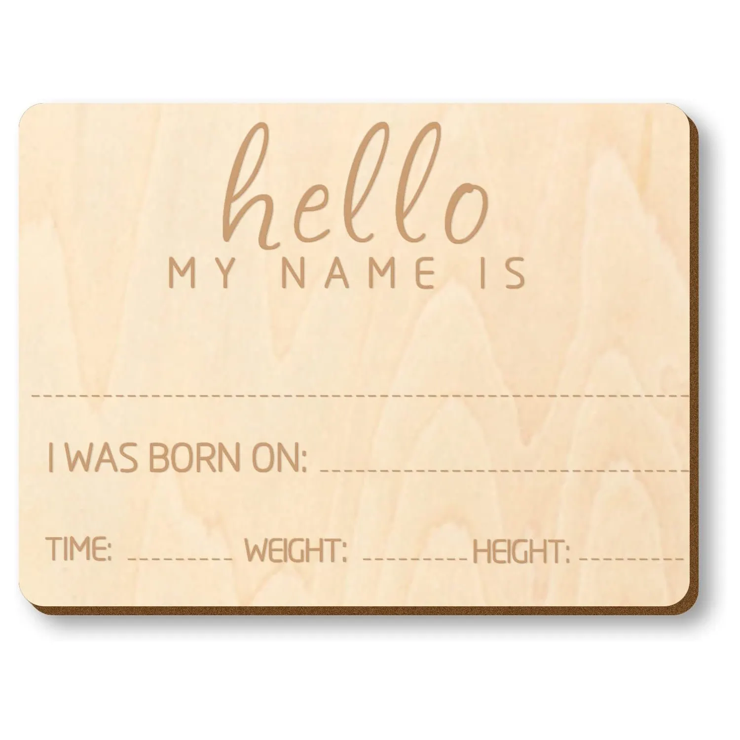 Tablero de estadísticas de nacimiento de madera Photo Prop Hello My Name Is Wooden Welcome Milestone Photo Cards