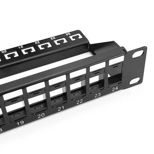 1U UTP Panel de conexión de 24 puertos en blanco con barra trasera sin blindaje Marco de distribución modular panel de conexión de Marco vacío - Product Image 3