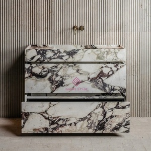 Compatto in marmo Vanity Viola Calacatta risparmio di spazio elegante bagno mobili - Product Image 2