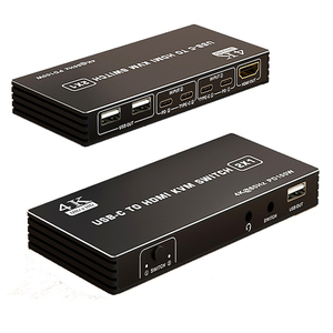 Type C <strong>KVM</strong> Switcher 2x1 4K 60Hz USB-C to HDMI USB <strong>KVM</strong> <strong>Switch</strong> <strong>2</strong> in <strong>1</strong> Out Support PD Charging for <strong>2</strong> Computer Share Mouse Keyboard