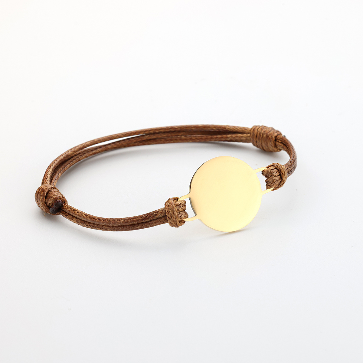 Brown Cord+Gold Charm