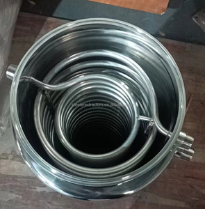SS304 <strong>3</strong>/4&quot; MNPT Heat Exchanger Coil Inside a 10x24&quot; Jacketed Spool Jacket Size: 12&quot; X 20&quot; - Product Image 2