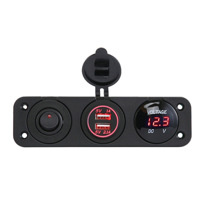 DC 12 <strong>V</strong> 24 <strong>V</strong> Multi Function Car <strong>Charger</strong> With USB and Digital Voltage Meter and 12v Power Socket for Car Marine Boat Ship - Product Image 5