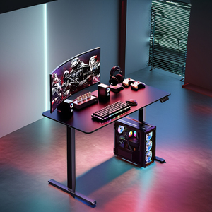 Mesa de jugador de luz RGB de carreras de computadora grande personalizada de fábrica para escritorio de juegos de oficina en casa con LED - Product Image 4