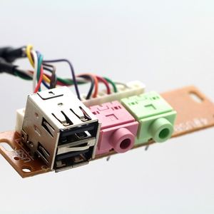 <strong>USB</strong> Front Baffle <strong>Host</strong> case Front <strong>USB</strong>+ Audio Baffle USB2.0+3.5mm Customized Wire Harness PCB Board Double Layer <strong>USB</strong> Support OEM