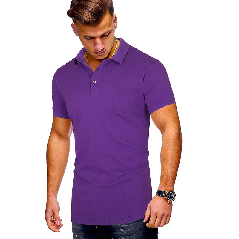 T-shirt à manches courtes multicolore pour homme, mode populaire, été, uni, décontracté, Polo