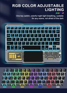 2025 nuevo estilo inalámbrico transparente teclado ratón Combo retroiluminación Color RGB con teclado táctil para iPad Android Tablet PC - Product Image 3
