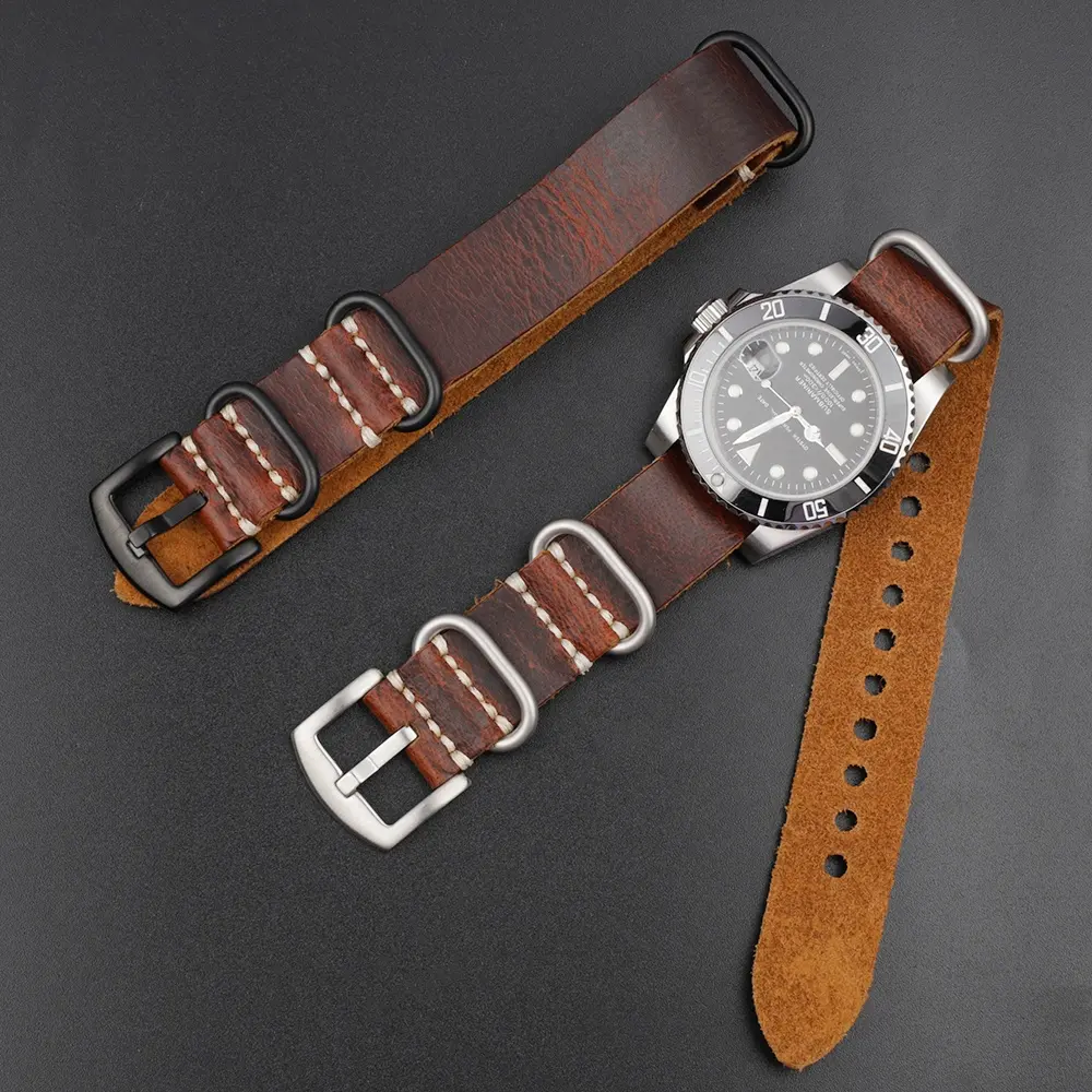 Cinturino per orologio Vintage in vera pelle di vacchetta multicolore più venduto in europa e in America 20mm 22mm 24mm cinturino per orologio