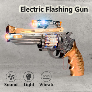 B/O Kids Play Revolving <strong>Gun</strong> <strong>Toy</strong> Shooter Simulated Revolver Sound Flashing Light Vibration Effect Electric <strong>Gun</strong> <strong>Toy</strong> - Product Image 3