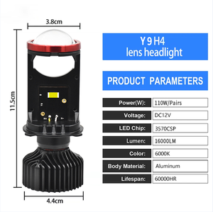 โปรเจ็กเตอร์ขนาดเล็ก Bi-LED เลนส์2.5/3-นิ้วไฟหน้า LED ลำแสงสูง/ต่ำรถ Y10 H4รถโปรเจคเตอร์รุ่นใหม่ Y9 - Product Image 6
