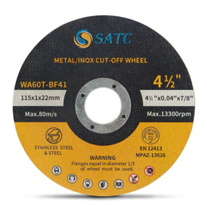 500PCS SATC Brand Metal Stainless Steel Cutting <strong>Discs</strong> 4-1/2&quot;x0.04&quot;x7/8&quot; Cut-Off Wheel T41 Abrasive Rail Cutting <strong>Disc</strong> - Product Image 1