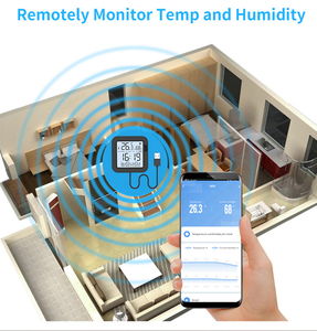 Tuya WiFi <strong>Temperature</strong> <strong>Humidity</strong> <strong>Sensor</strong> Smart Life APP Monitor Smart Home Work With Alexa Google Home No Hub Required