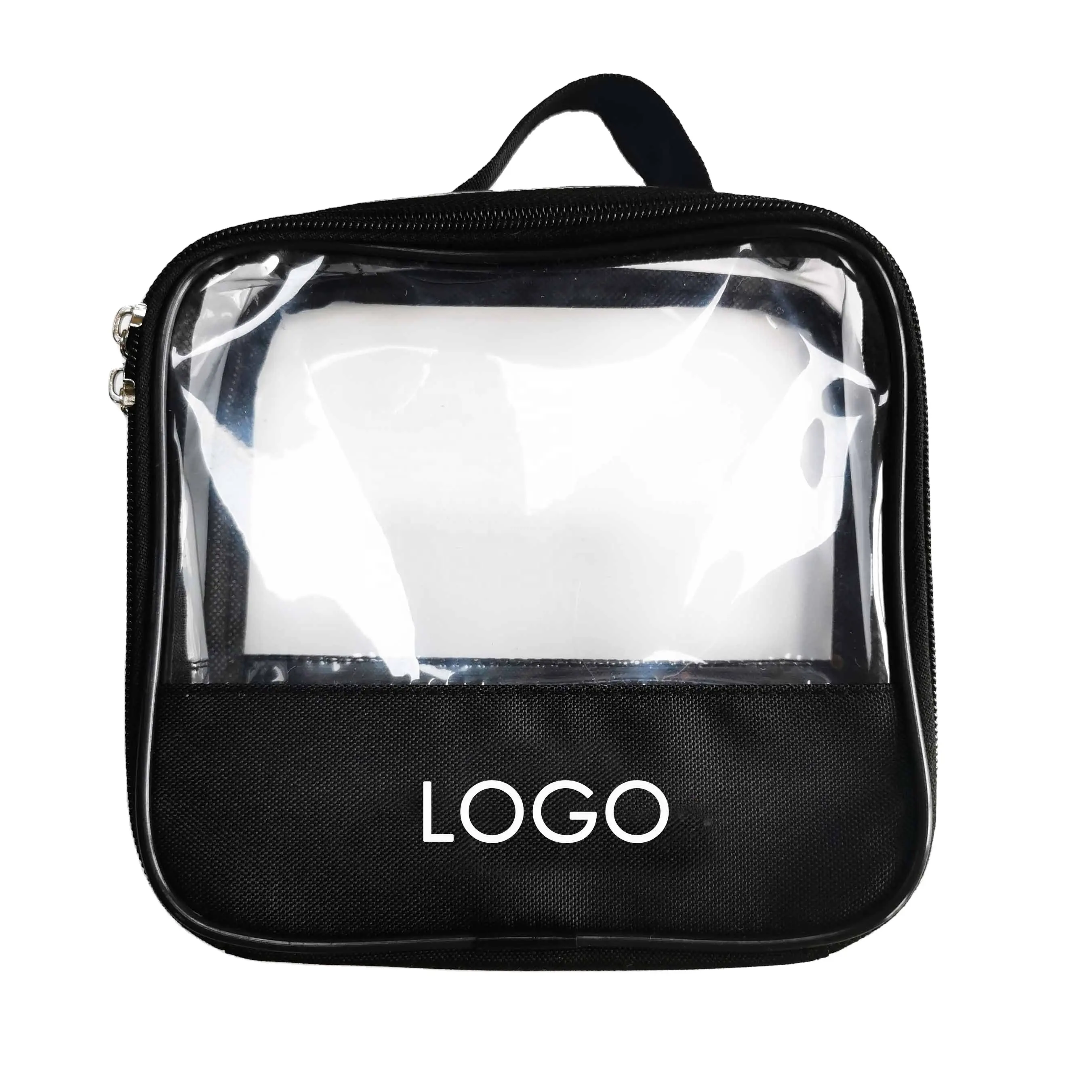 Borsa cosmetica da spiaggia impermeabile con Logo personalizzato borsa con cerniera in TPU trasparente