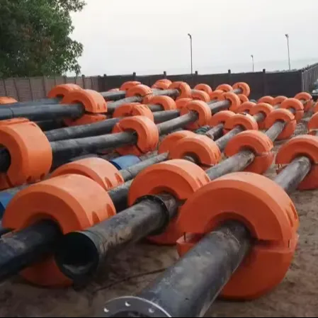 Flotadores de tubería de HDPE de 20 pulgadas en barrera de agua, flotador de tubería de dragado