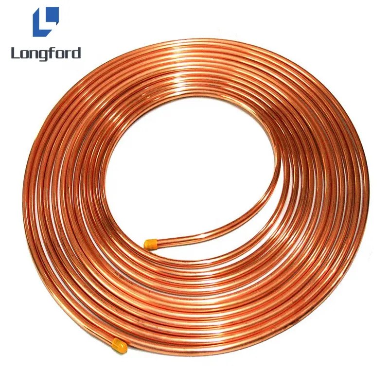 Tubo condensador pequeno, tubo de cobre redondo da barbatana de alumínio do troca de calor c10100 c10200 c12000 c12200 c11000
