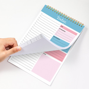 Bloc de notas de Oficina de Impresión al por mayor, planificador diario mensual, notas de escritorio para hacer listas de notas, cuaderno espiral personalizado