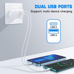 20WデュアルUSBポート1A + 1C携帯電話PD充電器,急速充電ZDC-2U20Q米国EU UKプラグ付きオリジナル - Product Image 6