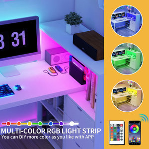 AJUNION Escritorio de juegos en forma de L con estación de carga incorporada Luces RGB Mesa de computadora espaciosa con tomas de corriente para el hogar - Product Image 5