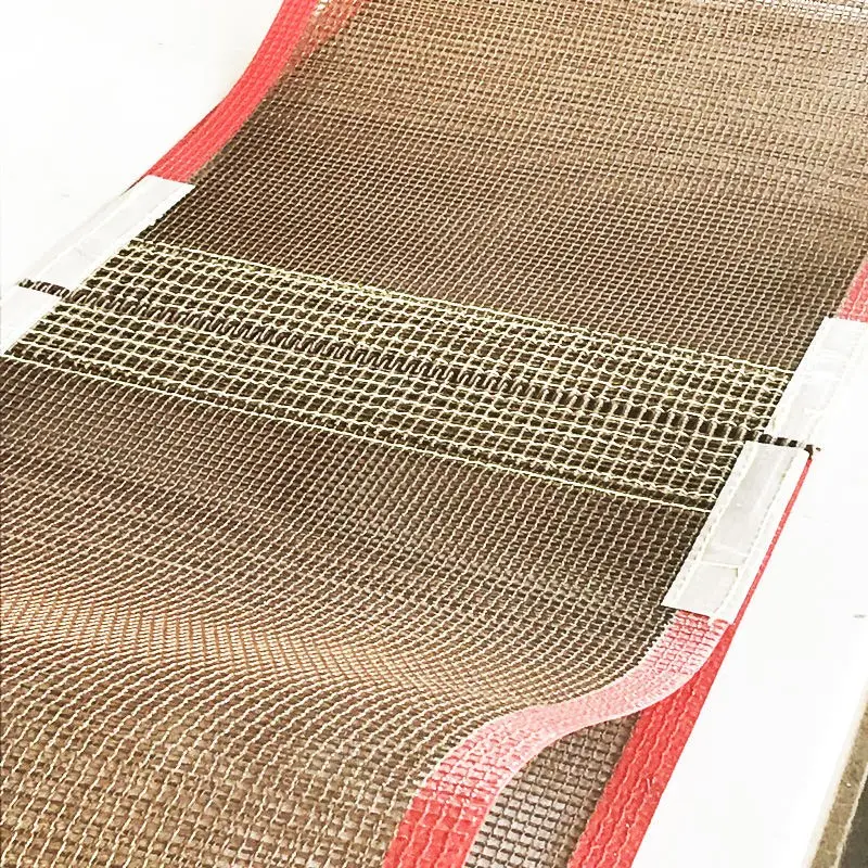 Cina fornitore 4*4mm PTFE rivestito in fibra di vetro poliestere cintura di maglia per tappeti