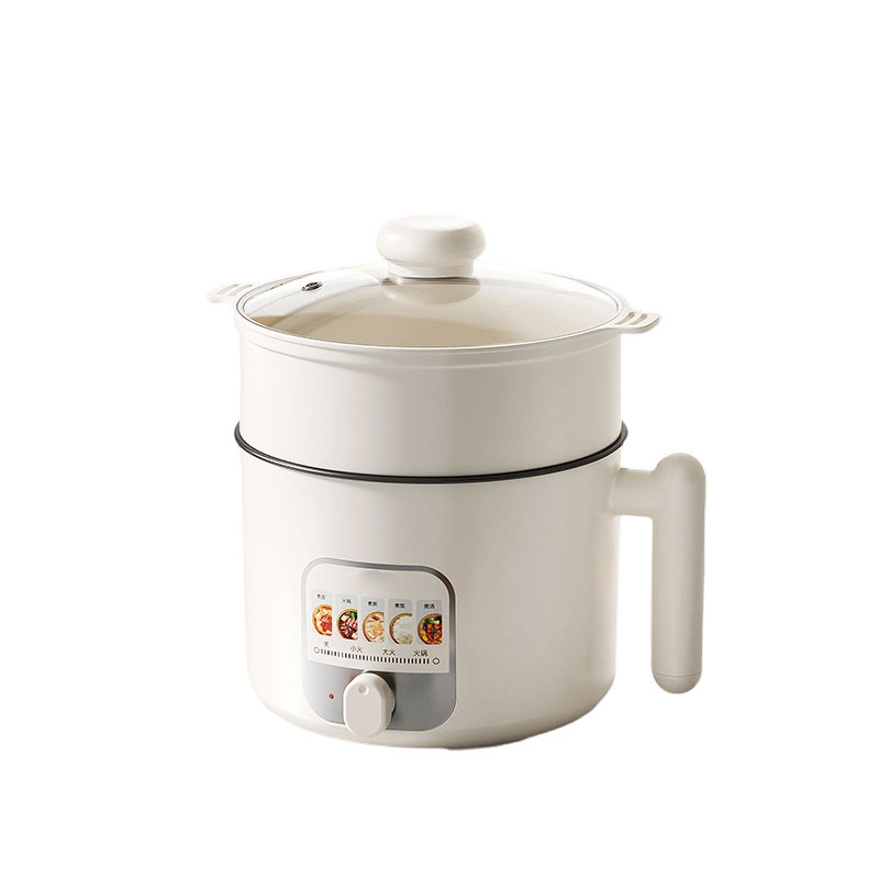 Olla blanca con vaporera de PP (interior negro)