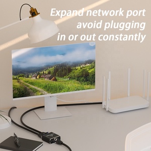1 to 2 RJ45 <strong>Network</strong> Splitter <strong>Adapter</strong> with Usb Power Cable Internet Lan Converter 8P8C Female Extender Plug Extension - Product Image 3
