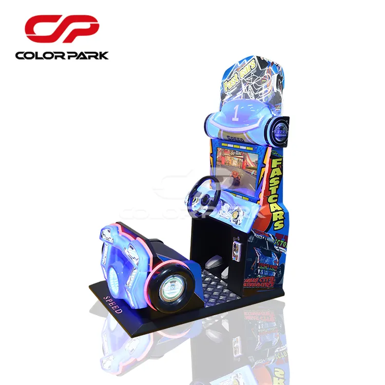 Colorido parque barato preço moeda operado crianças simulador de arcade jogo de vídeo carro de corrida máquina