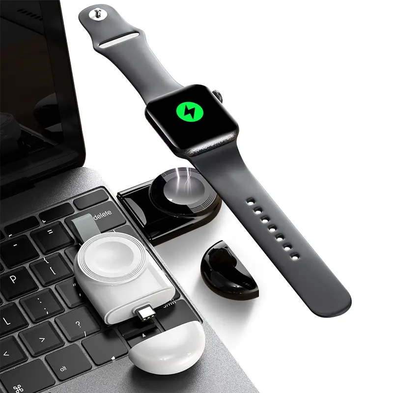 Portatile Wireless magnetico USB A tipo USB C Mini portachiavi Smart Watch caricabatterie per caricabatterie Apple Watch 8 7 6 5 per Iwatch 7 6 5