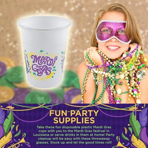 ถ้วยพลาสติกมาร์ดิกราส์แบบใช้แล้วทิ้ง,ถ้วยพลาสติกเหมาะสำหรับงานปาร์ตี้ของเด็กงานเฉลิมฉลองตามเทศกาลต่างๆการชุมนุมในฤดูร้อน - Product Image 4