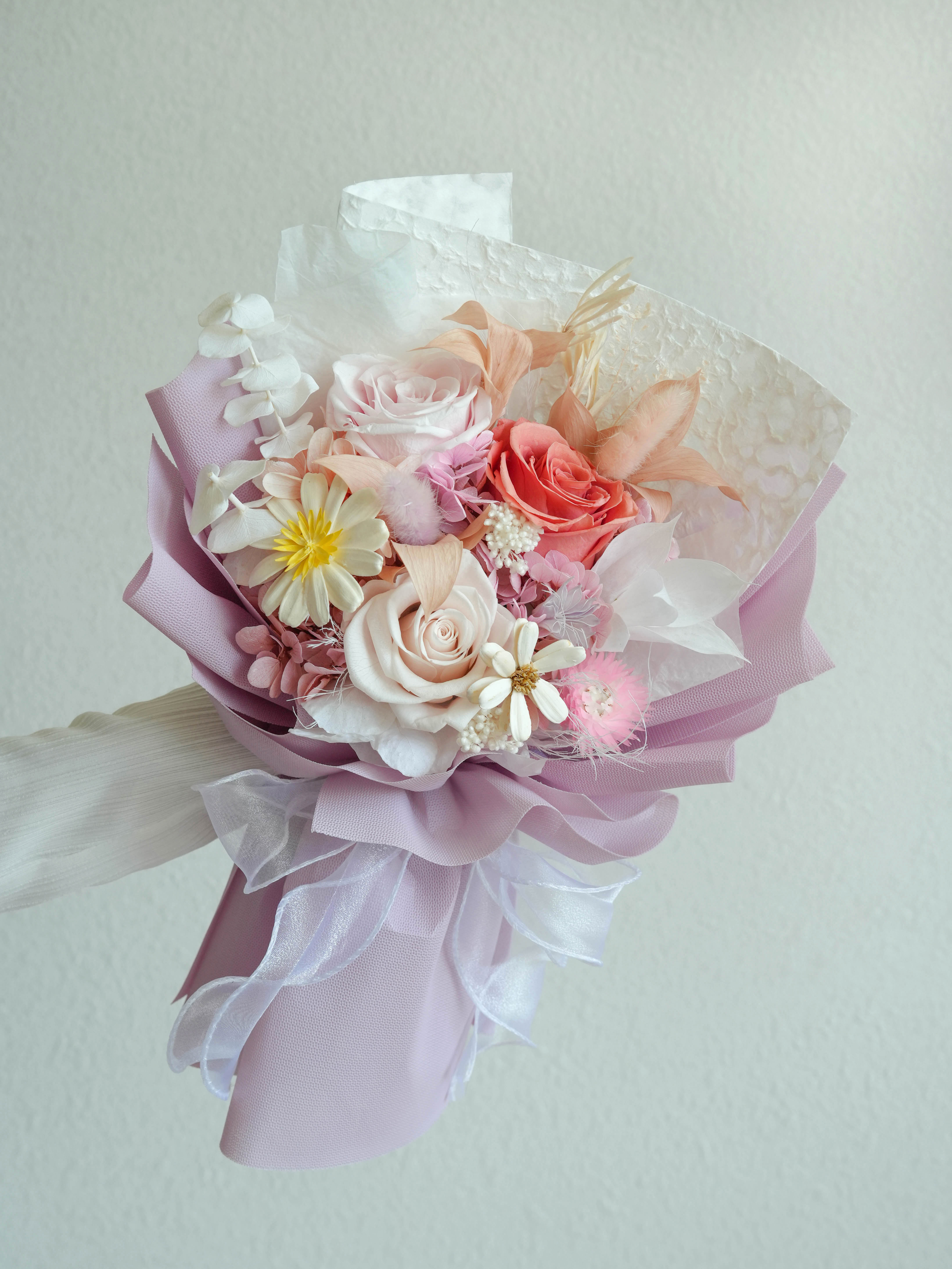 Rose + blanc + orange
