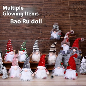 Cao cấp giáng sinh chiếu sáng sequin Gnome bức tượng Thụy Điển mới Rudolph Bảng đồ trang trí búp bê giáng sinh trang trí - Product Image 2