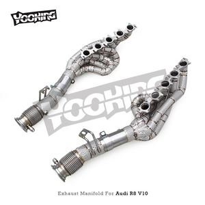 Yooking נירוסטה פליטה טורבו סעפת עם בידוד חום עבור audi r8 v10 5.2l 2020-2024