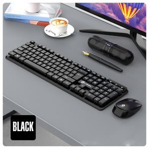 Combinación de teclado y mouse inalámbricos de 2,4G y 104 teclas Conectividad USB para computadora de oficina en colores blanco y negro - Product Image 6