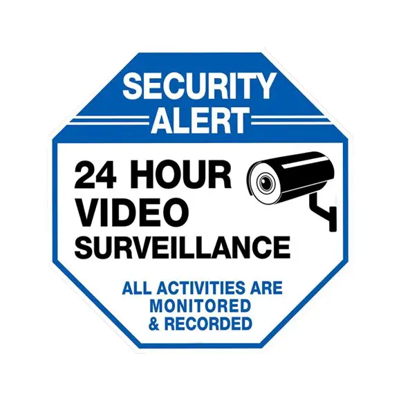 Tùy chỉnh kim loại đường dấu hiệu 24 giờ video giám sát an ninh sân phản quang CCTV cảnh báo đường phố dấu hiệu nhôm dấu hiệu giao thông