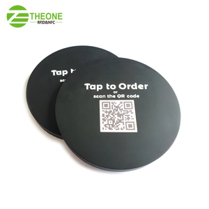 Waterproof NFC Silicone Menu coaster Dia 100mm with QR <strong>Code</strong> for Ordering in Restaurant - Product Image 2