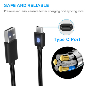 สายชาร์จ USB สาย USB Type C 3 ม. พร้อมตัวบ่งชี้สายชาร์จสําหรับ PS5/Xbox Series/Switch Pro