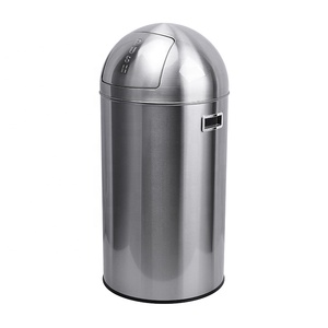 13加仑垃圾桶圆顶顶部户外金属50升带手柄50升垃圾桶 - Product Image 1