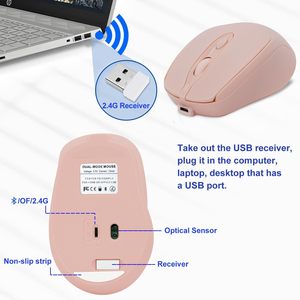 Mouse senza fili con Mouse verticale per Computer Mouse senza fili Mouse senza fili 2.4g portatile ergonomico con ricevitore Usb - Product Image 4