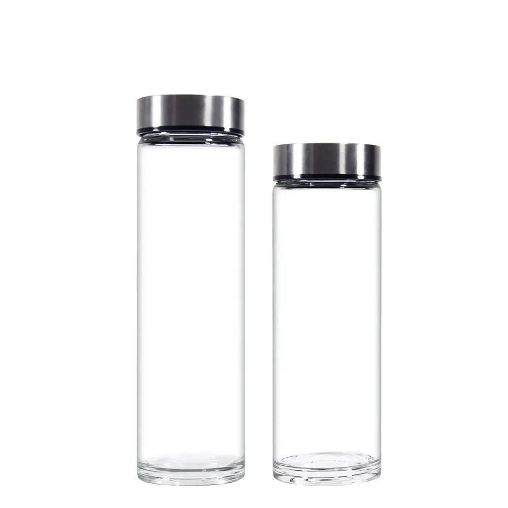 Garrafa de água borosilicate, garrafa de vidro esportiva transparente