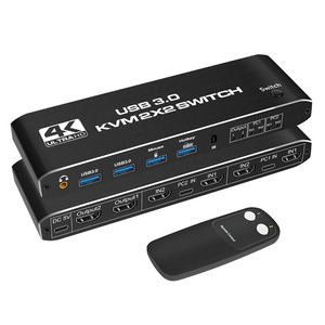 HDMl KVM交换机4K60Hz 2计算机共享2显示器，带4个USB 3.0端口支持 - Product Image 6