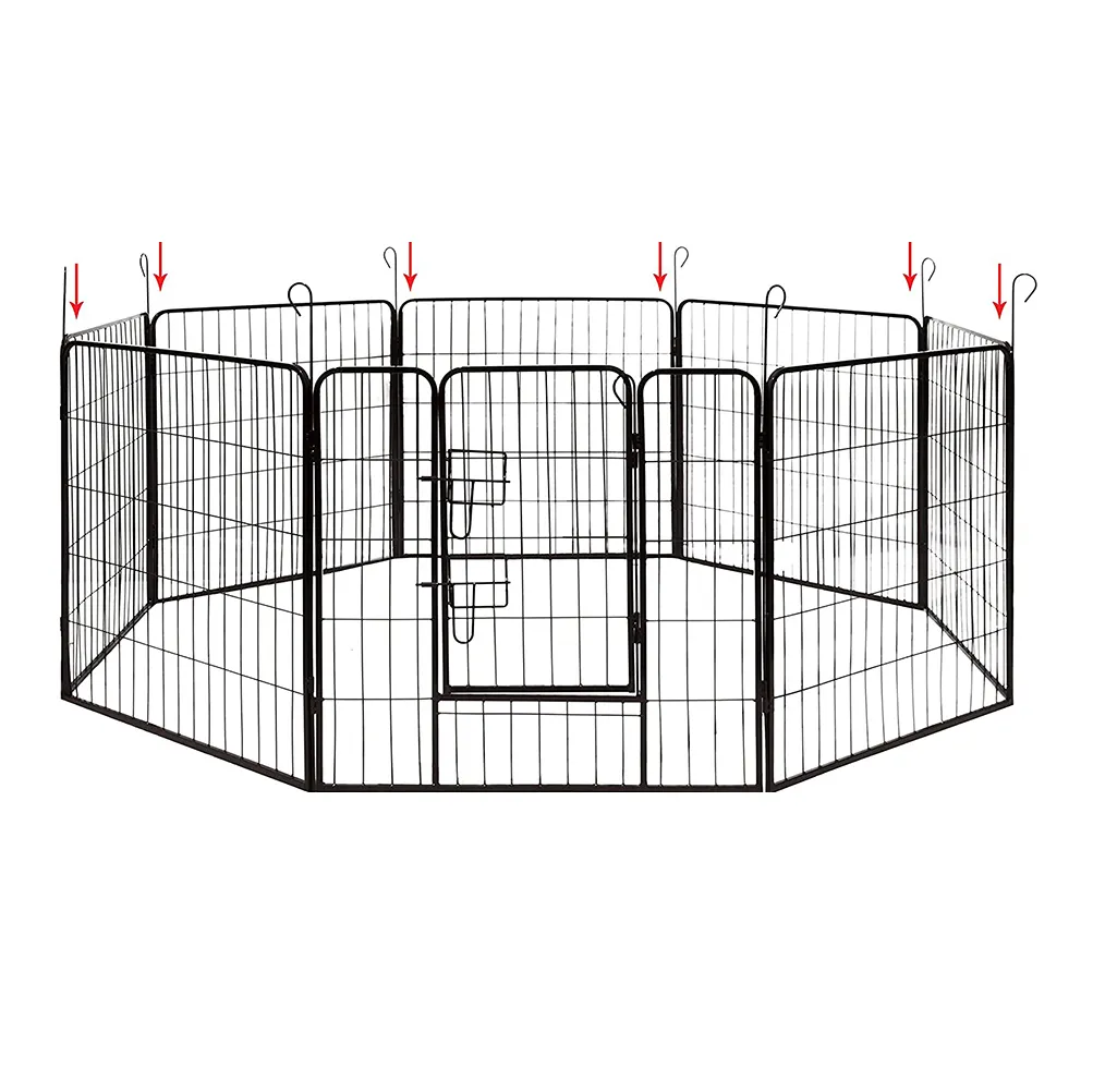 Amazon Hot Koop Sterke Metalen Zware Hond Hek Panel, heavy Duty Grote Hond Spelen Pen Oefening Barrière Hek Box Kennel