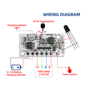 Low Voltage DC 5V 4Channels RGB Colorful LED Fixture Charging Touch Dimming <strong>Control</strong> Board <strong>with</strong> IR 24-Key Wireless Remote <strong>Control</strong> - Product Image 5