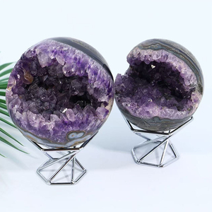 Wholesale Natural Amethyst Druzy Ball Healing Crystal Amethyst Cluster Geode <strong>Sphere</strong> for Feng Shui Decor - Product Image 6
