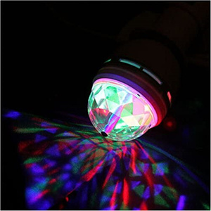 Dönen mini lamba rgb led e27 3w disko topu ışık bazı Led disko ışığı Led dönen Rgb B22 E27 kristal dönen Led ampul - Product Image 3