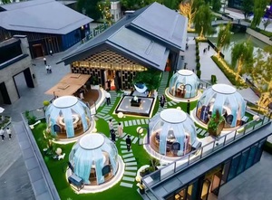 <span class=keywords><strong>Polycarbonate</strong></span> sang trọng glamping mái vòm cho các sự kiện ngoài trời trong suốt rõ ràng 6M lều 4M chiều cao hàng đầu nhôm cực PC - Product Image 5