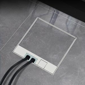 15A不锈钢通用六孔电源插座金/黑/银多媒体地板插座盒<span class=keywords><strong>USB</strong></span>充电插头CN标准